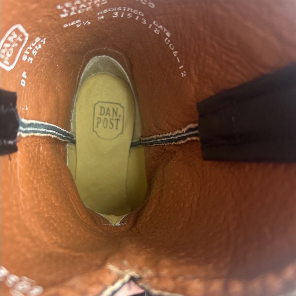 Dan Post Black Leather Western Boots - Picture 7 of 8